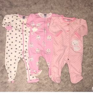 Three baby girl pajamas